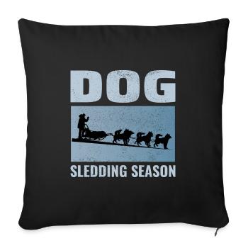 Husky Sledding Sled Dog Racing Alaskan Racers - Sofa pillowcase 17,3'' x 17,3'' (45 x 45 cm) - black - Front