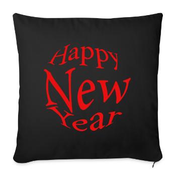 happy new year - Housse de coussin décorative 45 x 45 cm - noir - Devant
