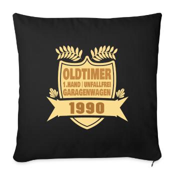 Opa Oma Geschenkidee 1990 - Sofakissenbezug 45 x 45 cm - Schwarz - Vorne