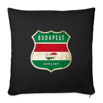 Budapest Hungary flag coat of arms design - Sofa pillowcase 17,3'' x 17,3'' (45 x 45 cm) - black - Front