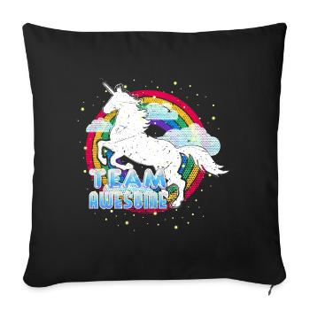 Licorne (Team Awesome) - Housse de coussin décorative 45 x 45 cm - noir - Devant
