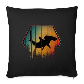 VINTAGE HAMMERHEAD SHARK - Sofa pillowcase 17,3'' x 17,3'' (45 x 45 cm) - black - Front