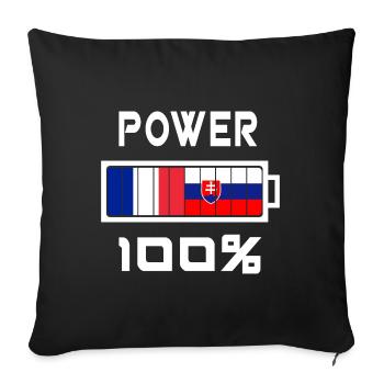Slovakia and France Power 100%. - Sofa pillowcase 17,3'' x 17,3'' (45 x 45 cm) - black - Front