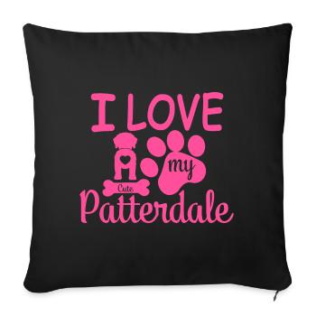 Patterdale Terrier Mama Mom Mistress I Love my - Sofa pillowcase 17,3'' x 17,3'' (45 x 45 cm) - black - Front