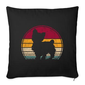 Yorkiepoo Yorkie poo dog pour vous Vintage Retro - Housse de coussin décorative 45 x 45 cm - noir - Devant
