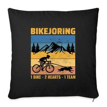 Bikejoring DogScooting Dog Sport Bike Bicycle Ride - Housse de coussin décorative 45 x 45 cm - noir - Devant
