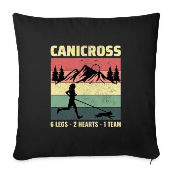Canicross Trail Running Dog Sport Outdoor Hobby - Sofa pillowcase 17,3'' x 17,3'' (45 x 45 cm) - black - Front