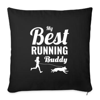 Canicross Trail Running Dog Sport Outdoor Hobby - Sofa pillowcase 17,3'' x 17,3'' (45 x 45 cm) - black - Front