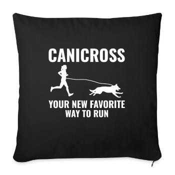 Canicross Trail Running Dog Sport Outdoor Hobby - Sofa pillowcase 17,3'' x 17,3'' (45 x 45 cm) - black - Front