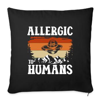 Alien Mars Space Saucer - Sofa pillowcase 17,3'' x 17,3'' (45 x 45 cm) - black - Front