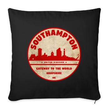 Southampton Skyline Badge - Sofa pillowcase 17,3'' x 17,3'' (45 x 45 cm) - black - Front
