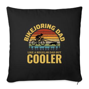 Bikejoring DogScooting Dog Sport Bike Bicycle Papa - Housse de coussin décorative 45 x 45 cm - noir - Devant