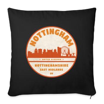 Insigne de la Skyline de Nottingham - Housse de coussin décorative 45 x 45 cm - noir - Devant