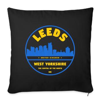 Leeds Skyline City Logo West Yorkshire - Sofa pillowcase 17,3'' x 17,3'' (45 x 45 cm) - black - Front