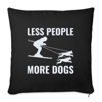 Dog Skijoring Extreme Winter Sport Ski Race Racing - Sofa pillowcase 17,3'' x 17,3'' (45 x 45 cm) - black - Front