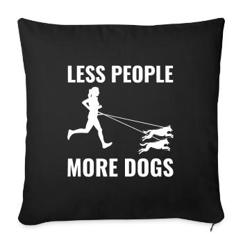 Canicross Trail Running Dog Sport Outdoor Hobby - Sofa pillowcase 17,3'' x 17,3'' (45 x 45 cm) - black - Front