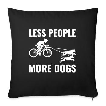 Bikejoring DogScooting Dog Sport Bike Bicycle Ride - Housse de coussin décorative 45 x 45 cm - noir - Devant