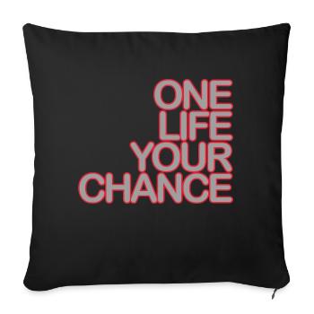 One LIFE your CHANCE 02grey Krot - Sofa pillowcase 17,3'' x 17,3'' (45 x 45 cm) - black - Front