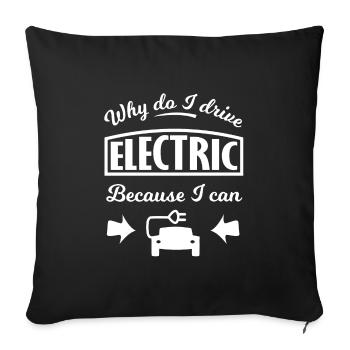 Les voitures électriques arrivent - Housse de coussin décorative 45 x 45 cm - noir - Devant