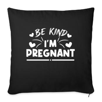 Pregnant Pregnancy Baby Bump Statement - Sofa pillowcase 17,3'' x 17,3'' (45 x 45 cm) - black - Front