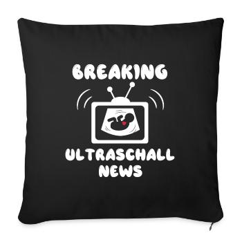Déclaration de maman de grossesse bébé enceinte - Housse de coussin décorative 45 x 45 cm - noir - Devant