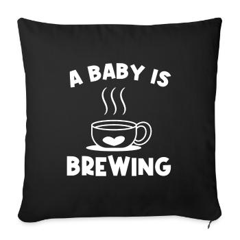 Grossesse Drôles de dictons Cœur enceinte - Housse de coussin décorative 45 x 45 cm - noir - Devant