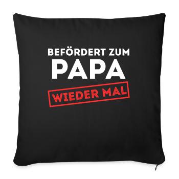 Famille enceinte Déclaration des parents Bébé Bonheur Papa - Housse de coussin décorative 45 x 45 cm - noir - Devant