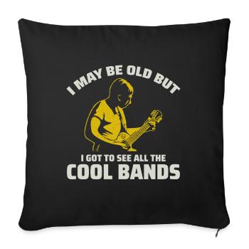 Old Man Guitar Player Music Musician Dad Grandpa - Sofa pillowcase 17,3'' x 17,3'' (45 x 45 cm) - black - Front
