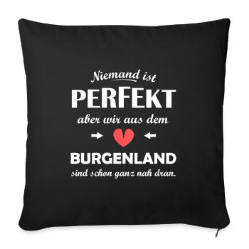 Homeland Burgenland - Sofa pillowcase 17,3'' x 17,3'' (45 x 45 cm) - black - Front
