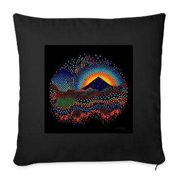 Aboriginal dot painting - Sofa pillowcase 17,3'' x 17,3'' (45 x 45 cm) - black - Front