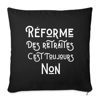 retraite, je suis retraité, je suis retraitée - Housse de coussin décorative 45 x 45 cm - noir - Devant