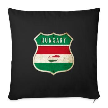 Hungary coat of arms flag design - Sofa pillowcase 17,3'' x 17,3'' (45 x 45 cm) - black - Front