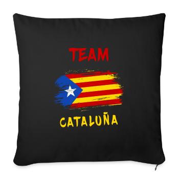 Design du drapeau de l'équipe de Catalogne - Housse de coussin décorative 45 x 45 cm - noir - Devant