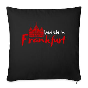 Verliebt in Frankfurt | Frankfurt Mitbringsel Souv - Sofakissenbezug 45 x 45 cm - Schwarz - Vorne
