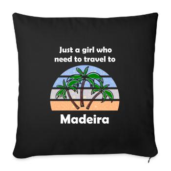 Le voyage à Madère - Housse de coussin décorative 45 x 45 cm - noir - Devant