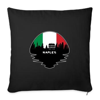 Naples Italy Flag Skyline Silhouette Travel - Sofa pillowcase 17,3'' x 17,3'' (45 x 45 cm) - black - Front