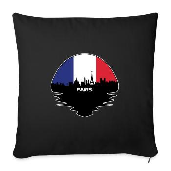 Paris France Flag Skyline Silhouette Travel - Sofa pillowcase 17,3'' x 17,3'' (45 x 45 cm) - black - Front