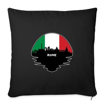 Rome Italy Flag Skyline Silhouette Travel - Sofa pillowcase 17,3'' x 17,3'' (45 x 45 cm) - black - Front