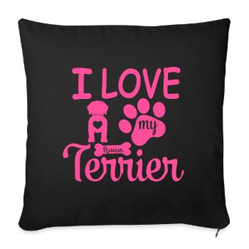 Black Russian Terrier Mom Mama Frauchen Sprüche - Sofakissenbezug 45 x 45 cm - Schwarz - Vorne