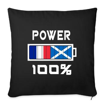 L'Écosse et la France sont au pouvoir à 100 % - Housse de coussin décorative 45 x 45 cm - noir - Devant