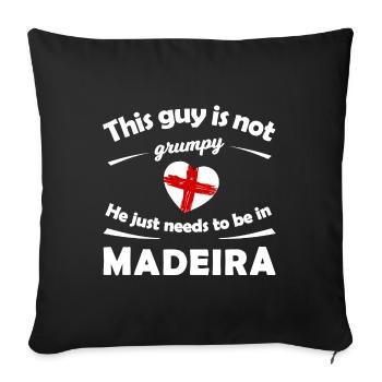 Chez nous à Madère - Housse de coussin décorative 45 x 45 cm - noir - Devant