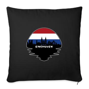 Eindhoven Netherlands Flag Skyline Silhouette Trav - Sofa pillowcase 17,3'' x 17,3'' (45 x 45 cm) - black - Front