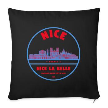 Belle silhouette de la ville de La Belle - Housse de coussin décorative 45 x 45 cm - noir - Devant