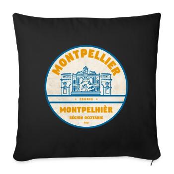 Montpellier Vintage City Logo Sticker - Sofa pillowcase 17,3'' x 17,3'' (45 x 45 cm) - black - Front