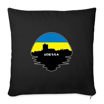 Odessa Ukraine Flag Skyline Silhouette Travel - Sofa pillowcase 17,3'' x 17,3'' (45 x 45 cm) - black - Front