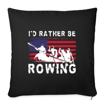 Aviron Bateau Sport Paddle - Housse de coussin décorative 45 x 45 cm - noir - Devant