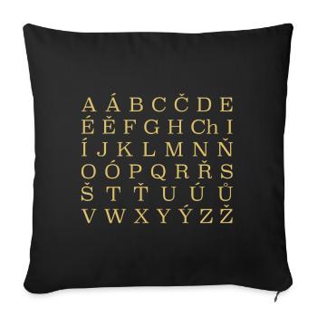 Alphabet tchèque République tchèque - Housse de coussin décorative 45 x 45 cm - noir - Devant