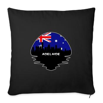 Adelaide Australia Flag Skyline Silhouette Travel - Sofa pillowcase 17,3'' x 17,3'' (45 x 45 cm) - black - Front