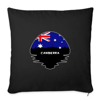 Canberra Australia Flag Skyline Silhouette Travel - Sofa pillowcase 17,3'' x 17,3'' (45 x 45 cm) - black - Front
