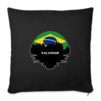 Salvador Brazil Flag Skyline Silhouette Travel - Sofa pillowcase 17,3'' x 17,3'' (45 x 45 cm) - black - Front